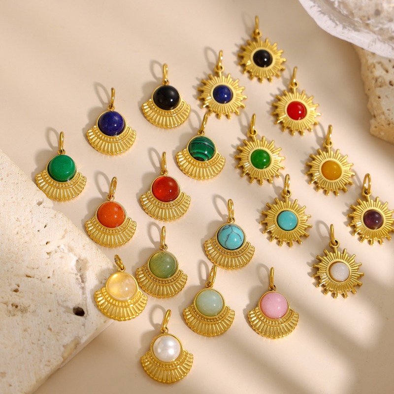 Gold Plated Sunburst Natural S - Jewelry Making Gemstones review and price