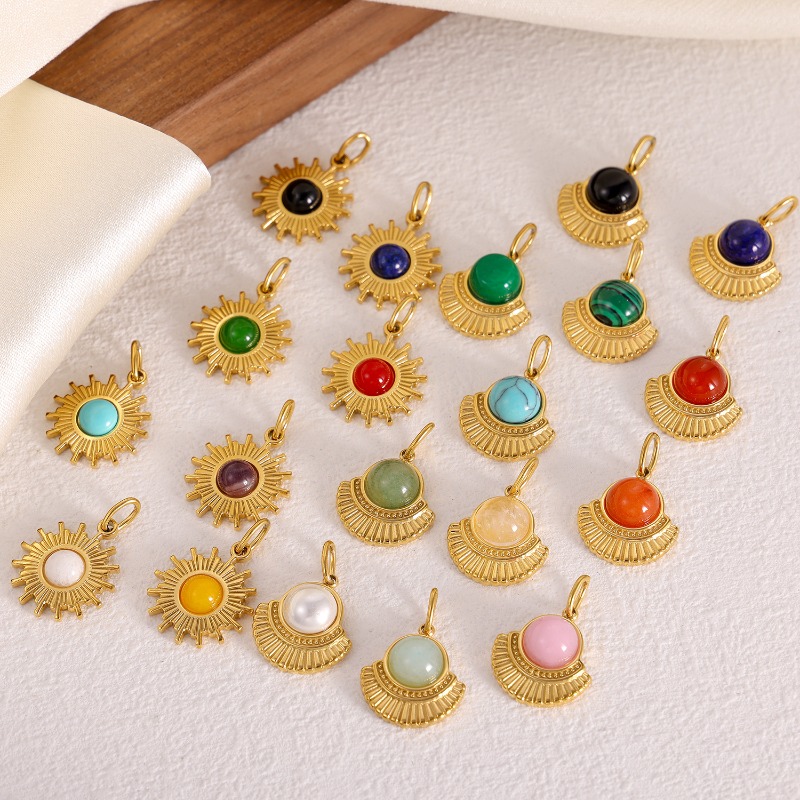 Gold Plated Sunburst Natural S - Jewelry Making Gemstones review and price