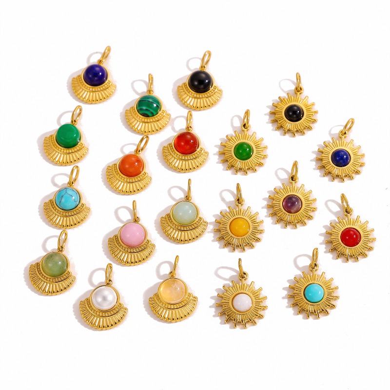 Gold Plated Sunburst Natural S - Jewelry Making Gemstones review and price