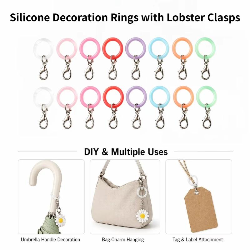 5/10 Pcs Silicone Umbrella Han - Lobster Clasp Silver review and price