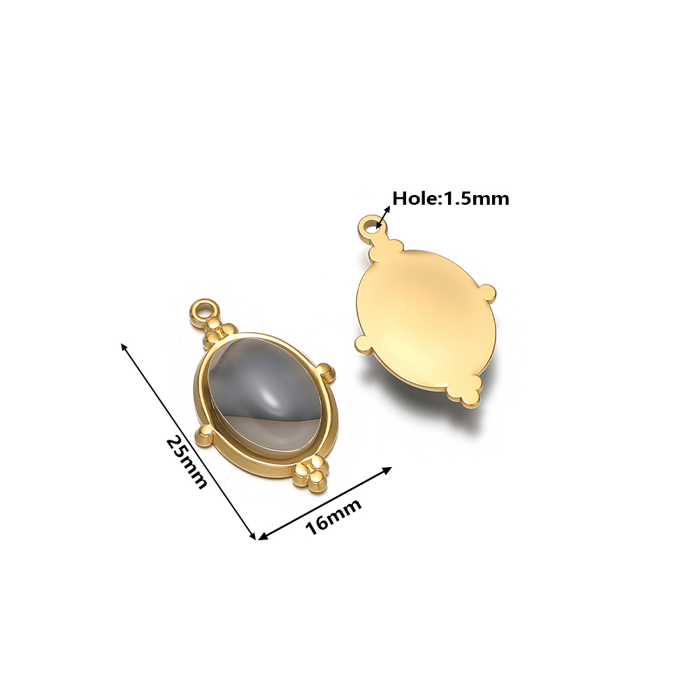 4Pcs Stainless Steel Oval Gems - Jewelry Making Gemstones review and price