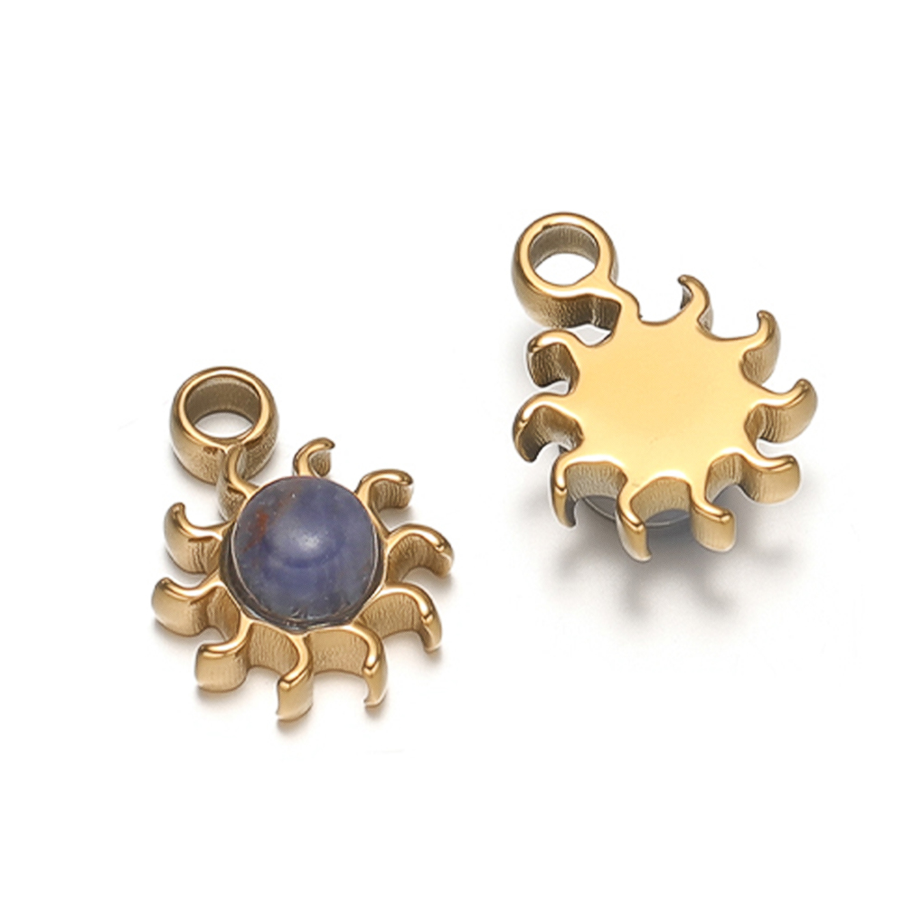 5Pcs Stainless Steel Sun Charm - Jewelry Making Gemstones review and price