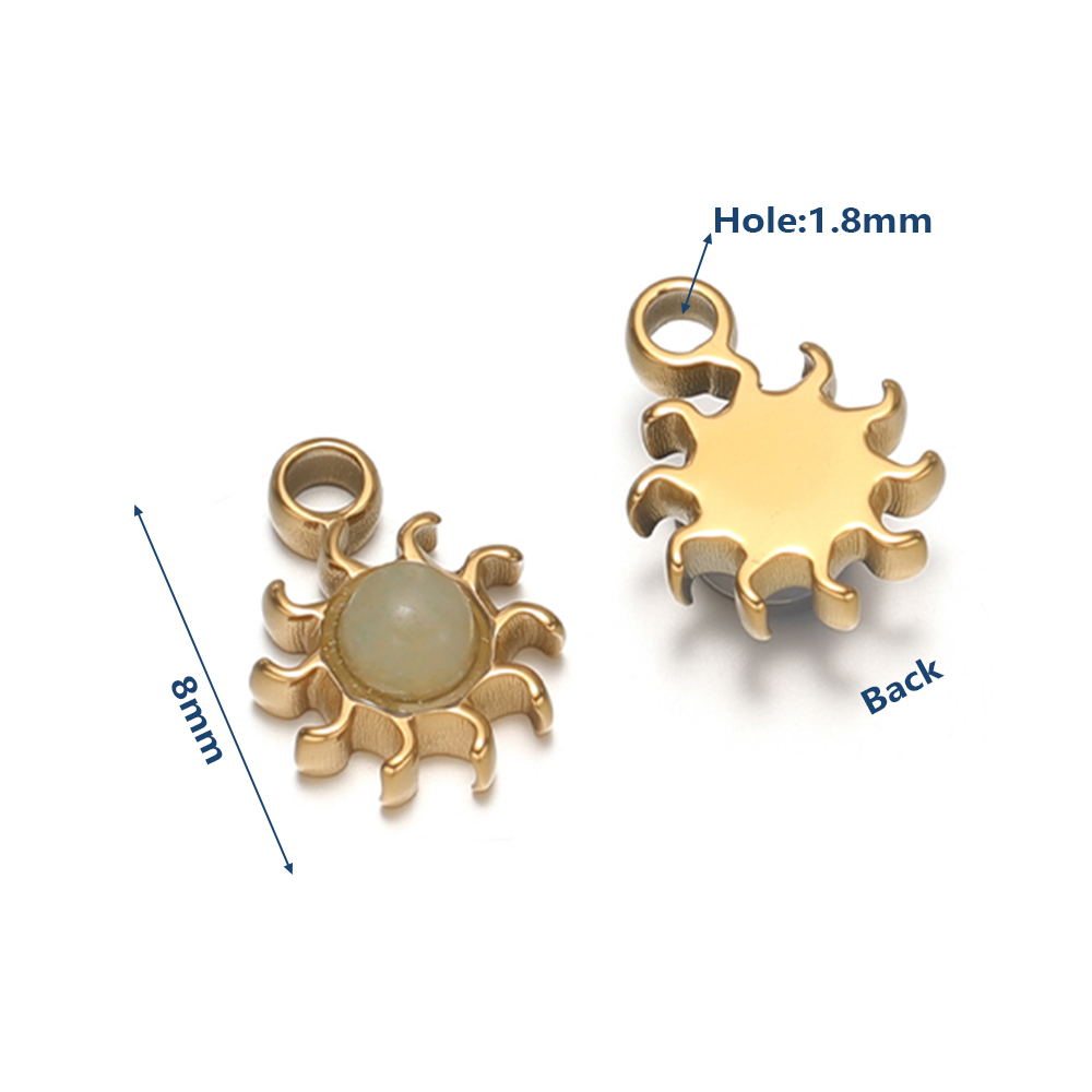 5Pcs Stainless Steel Sun Charm - Jewelry Making Gemstones review and price