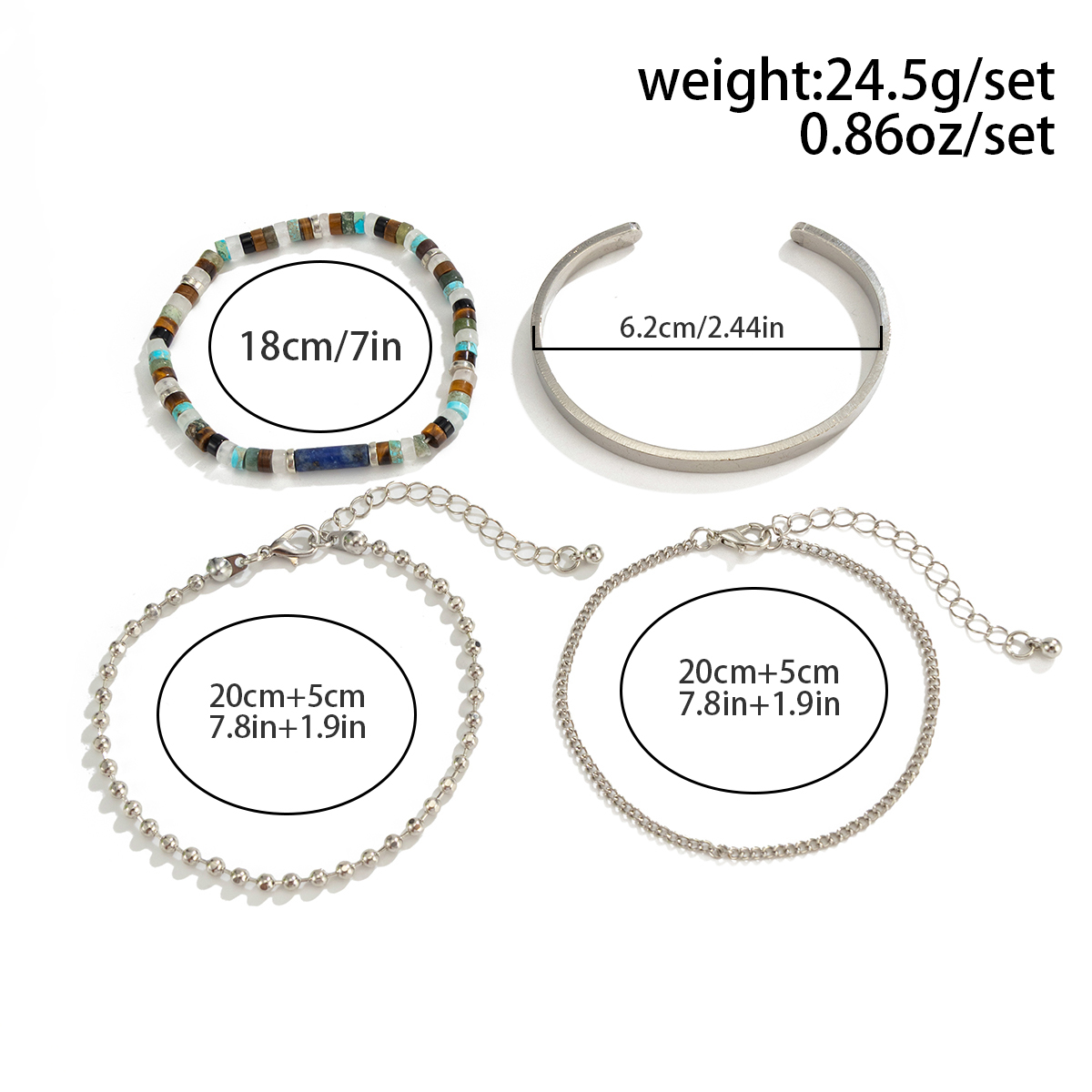 SHIXIN 4Pcs/set Vintage Handcr - Lobster Clasp Silver review and price